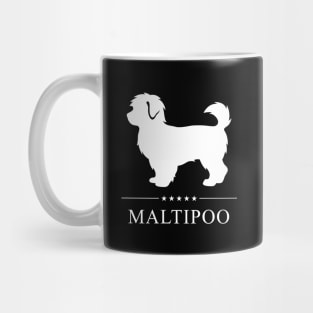 Maltipoo Dog White Silhouette Mug